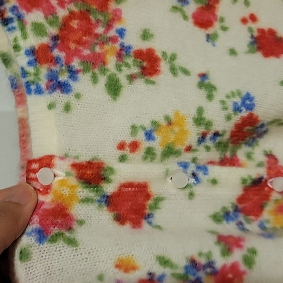 Sezane Juno Wool and Kid Mohair Secret Garden Floral Print Cardigan - Picture 7 of 11